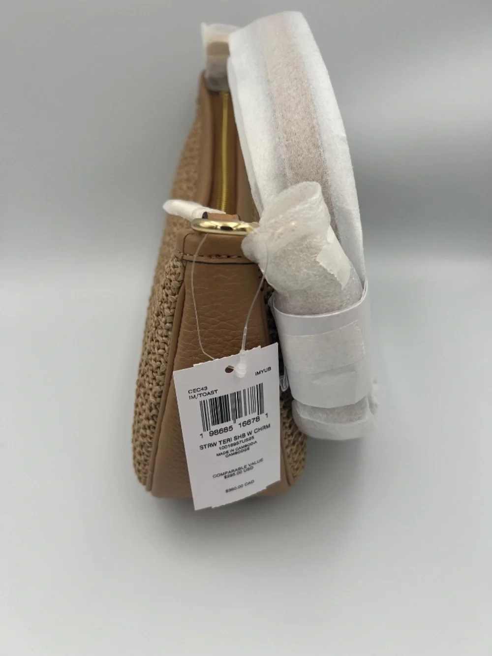 Teri Shoulder Straw Bag With Charm